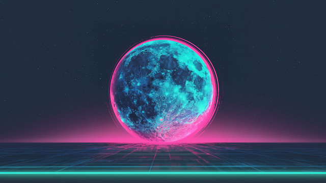 Neon glow sphere cyberpunk city free wallpaper for desktop - medium preview image