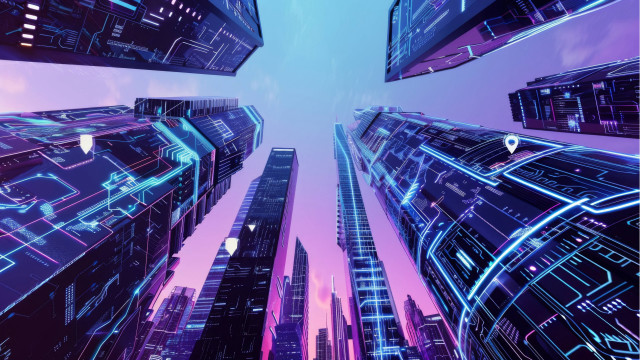 Futuristic city neon lights cyberpunk #8 free wallpaper for desktop - medium preview image