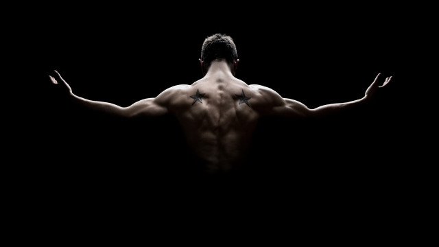 Man outstretched back muscular cross free wallpaper for desktop - medium preview image
