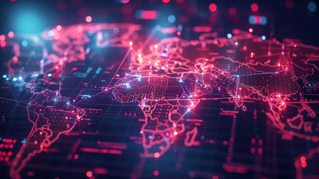 World map lights dots redshift free wallpaper for desktop - medium preview image