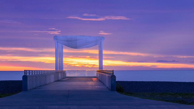Walkway beach sunset canopy urban free wallpaper for desktop - medium preview image