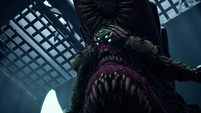 Demonic creature green glowing eye free wallpaper for desktop - medium preview image