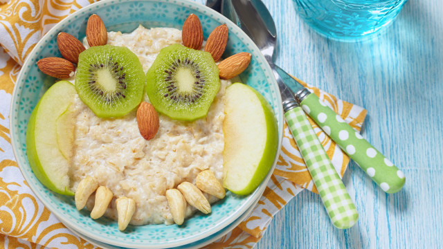 Oatmeal kiwi nuts spoon arcimboldo free wallpaper for desktop - medium preview image