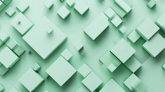 Green squares abstract 3d beeple free wallpaper for desktop - medium preview image