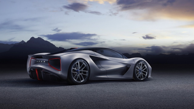 Silver sports car dusk mountains free wallpaper for desktop - medium preview image