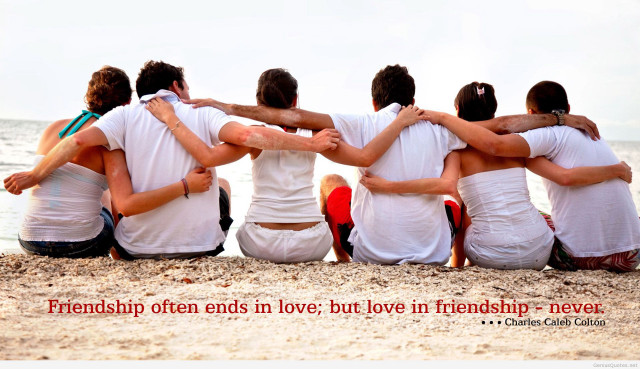 Beach group people ocean quote free wallpaper for desktop - medium preview image