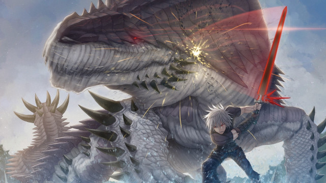 Cedric seaut dragon battle sword free wallpaper for desktop - medium preview image