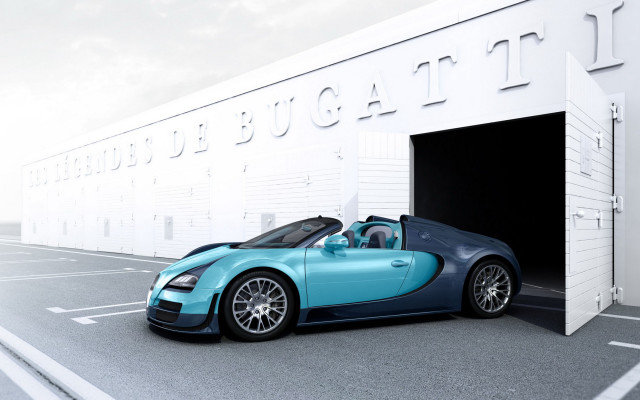 Blue bugatti parking lot white free wallpaper for desktop - medium preview image