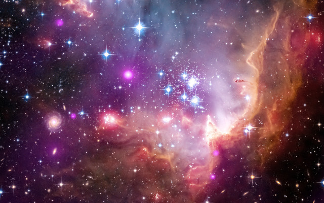 Purple sky blue center white free wallpaper for desktop - medium preview image