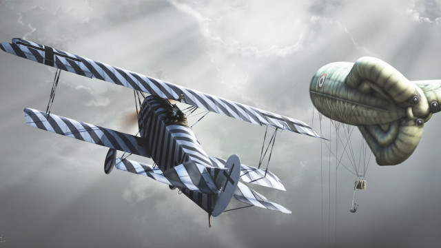 Airplanes clouds parachute person matte free wallpaper for desktop - medium preview image