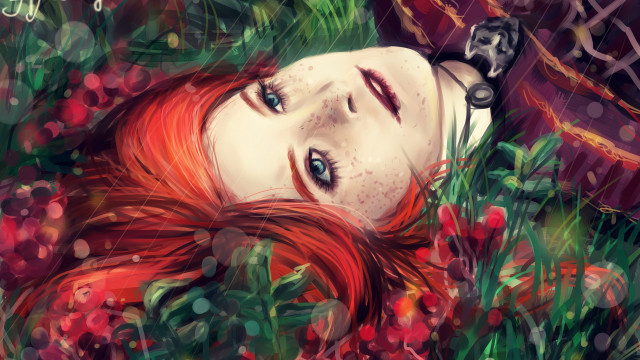 Flower field woman cat bloom free wallpaper for desktop - medium preview image