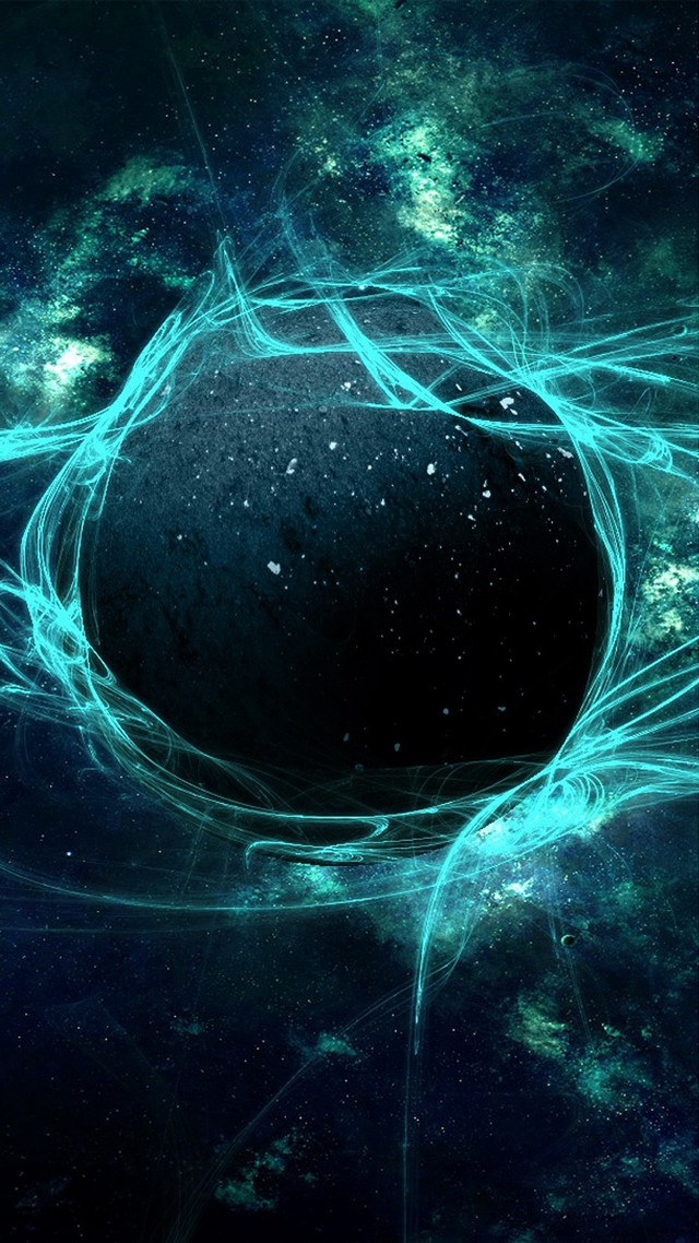 Black hole blue green swirl free wallpaper for mobile - medium preview image