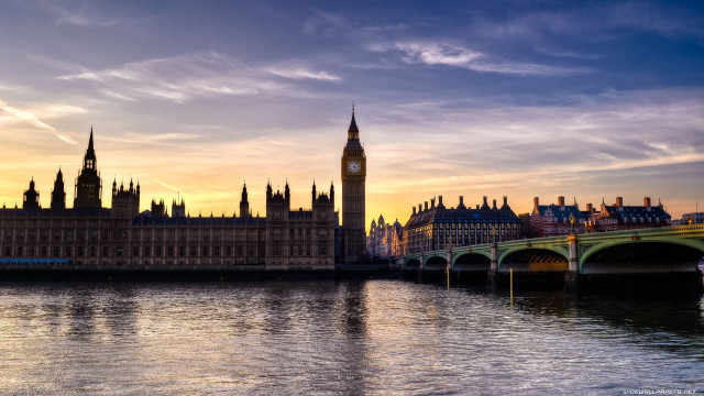 Large building clock tower bridge #7 free wallpaper for desktop - medium preview image