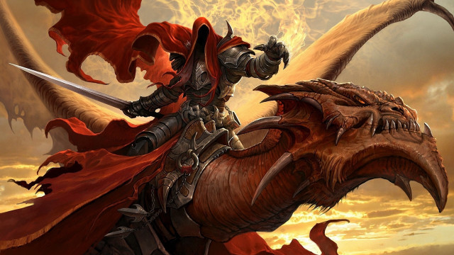 Man dragon rider demon sword free wallpaper for desktop - medium preview image