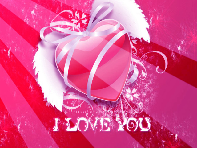 Heart ribbon bow pink background free wallpaper for desktop - medium preview image