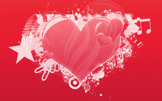 Heart scissors red background music free wallpaper for desktop - medium preview image