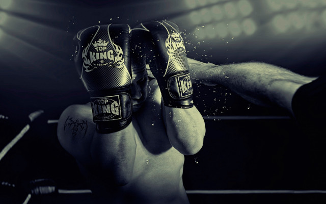 Man boxing gloves light aurora free wallpaper for desktop - medium preview image