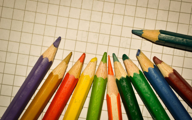 Colored pencils tile wall honeycomb free wallpaper for desktop - medium preview image