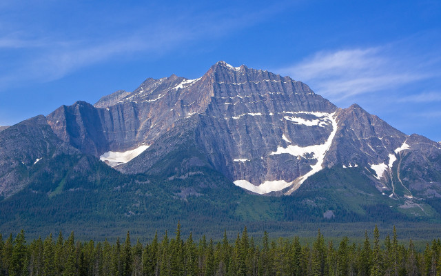 Mountain snow trees blue sky #2 free wallpaper for desktop - medium preview image