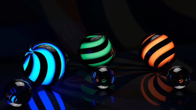 Glowing balls holography raytracing beeple free wallpaper for desktop - medium preview image
