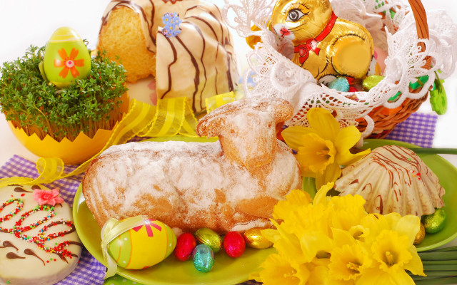 Deer flower cookies basket eggs free wallpaper for desktop - medium preview image