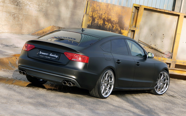 Black car yellow wall yellow free wallpaper for desktop - medium preview image