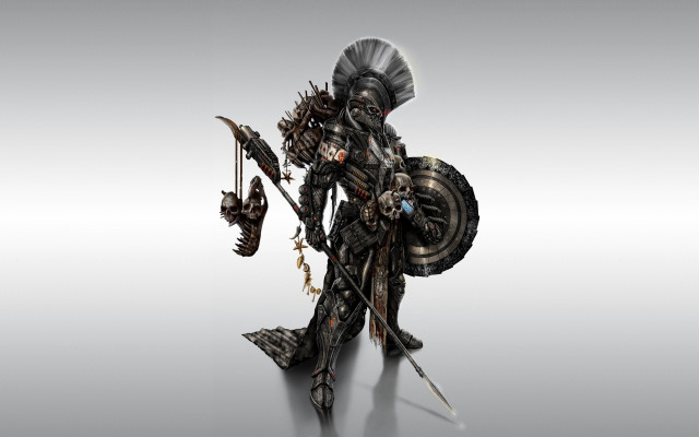 Warrior sword shield armor fantasy free wallpaper for desktop - medium preview image