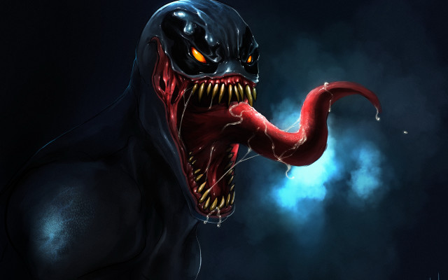 Demonic creature glowing eyes tongue free wallpaper for desktop - medium preview image
