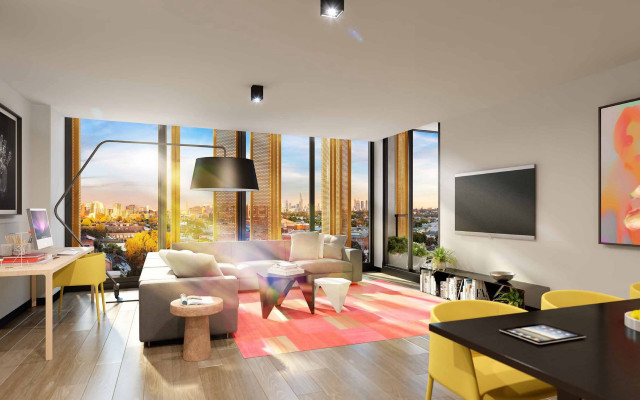 Living room large window painting free wallpaper for desktop - medium preview image