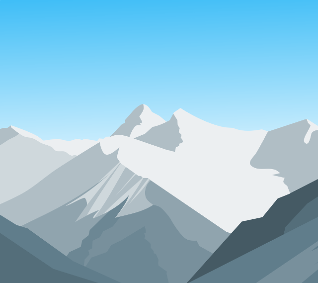 Mountain range blue sky white free wallpaper for tablet - medium preview image