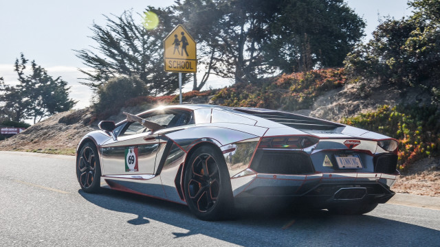 Silver sports car forest no free wallpaper for desktop - medium preview image