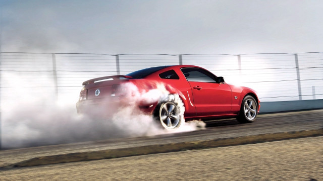 Red car smoke tires military free wallpaper for desktop - medium preview image