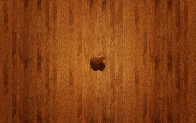 Apple logo wooden surface floor free wallpaper for desktop - medium preview image
