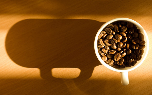 Coffee shadow beach desert food free wallpaper for desktop - medium preview image