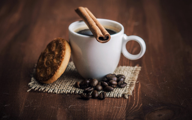 Coffee cinnamon coffee beans table free wallpaper for desktop - medium preview image