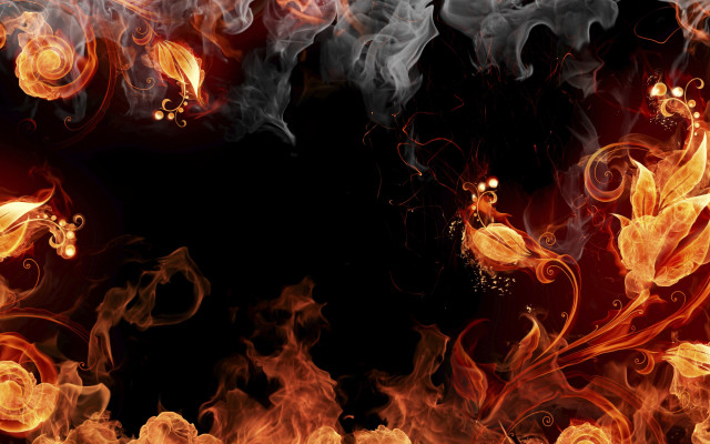 Fire smoke swirling embers 3d free wallpaper for desktop - medium preview image