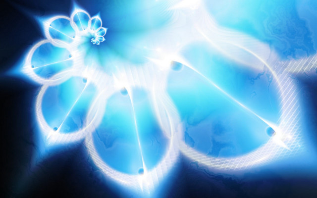 Blue flower hologram energy glow free wallpaper for desktop - medium preview image