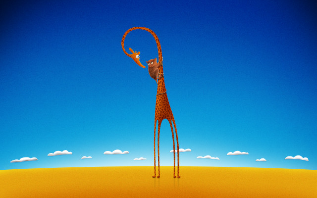 Giraffe longneck longtail string desert free wallpaper for desktop - medium preview image