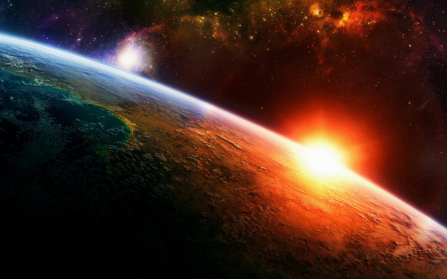 Earth space sun stars matte #2 free wallpaper for desktop - medium preview image