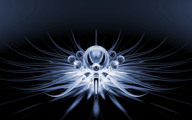 Flower bio mech mandelbrot raytraced free wallpaper for desktop - medium preview image