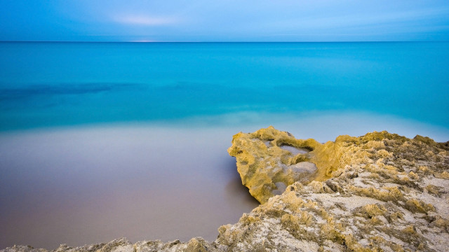 Rock water beach blue sky free wallpaper for desktop - medium preview image