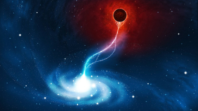 Blackhole blue spiral red center free wallpaper for desktop - medium preview image