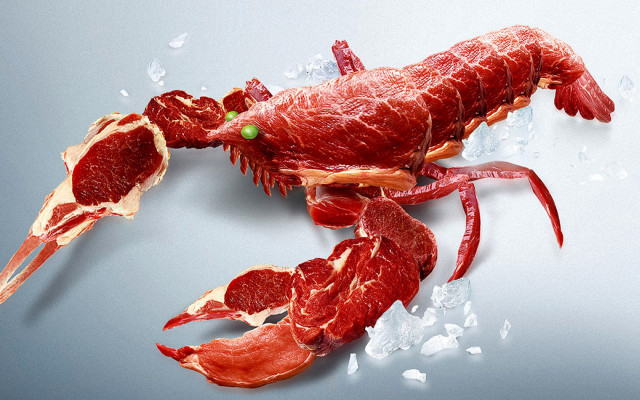 Lobster meat hyperrealism 3d render free wallpaper for desktop - medium preview image