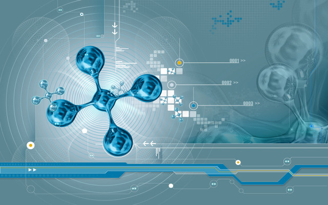 Blue white abstract biopunk generative free wallpaper for desktop - medium preview image