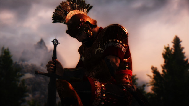 Man armor sword clouds outdoor free wallpaper for desktop - medium preview image