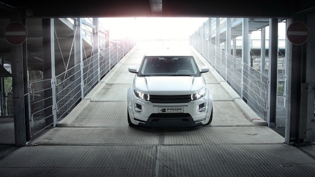 White car parking garage ramp free wallpaper for desktop - medium preview image