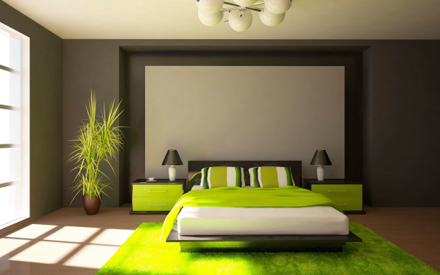 Bedroom green carpet green plant free wallpaper for desktop - medium preview image
