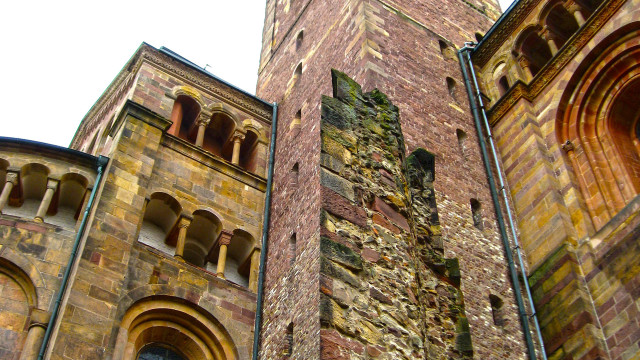 Tall brick building clock roman free wallpaper for desktop - medium preview image