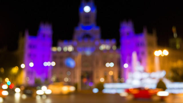 City street night blurry bokeh #3 free wallpaper for desktop - medium preview image