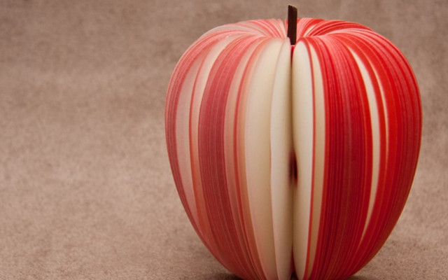 Red white striped apple abstract free wallpaper for desktop - medium preview image